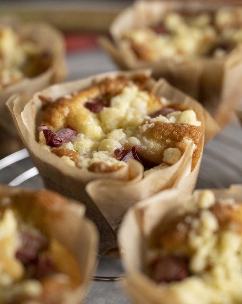 Saftige Rhabarber-Muffins | Ein saisonales, einfaches Rezept mit Streuseln
