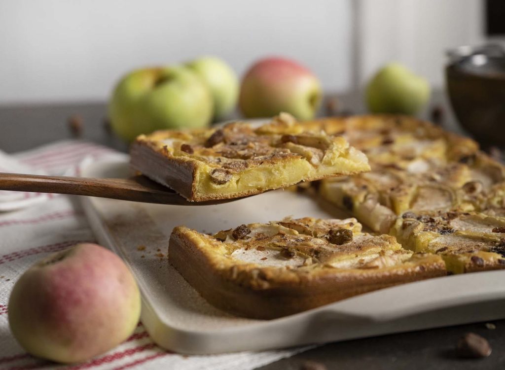 Apfelkuchen aus dem Ofen | Rezept für Eierkuchen ohne Wenden